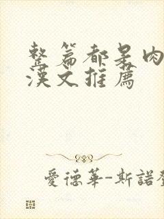 整篇都是肉的糙汉文推荐