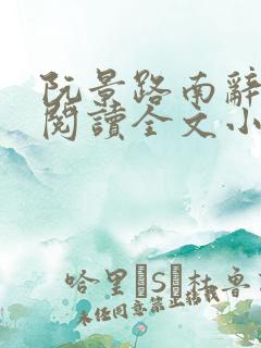 阮景路南辞免费阅读全文小说