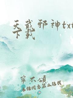 天武邪神txt下载