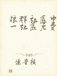 狼群社区中文第一社区免费