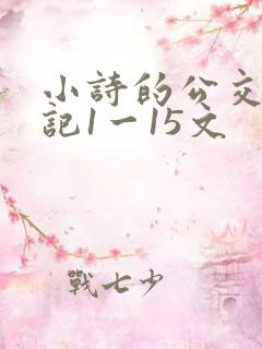 小诗的公交车日记1一15文