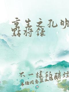 重生之孔明异世点将录