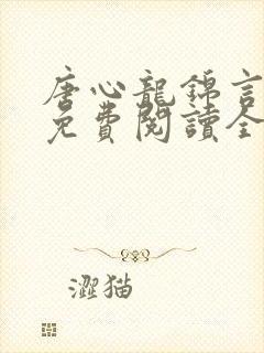 唐心龙锦言小说免费阅读全文