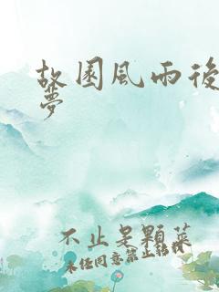 故园风雨后白日梦