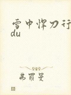 雪中悍刀行sodu