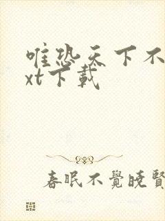 唯恐天下不乱txt下载