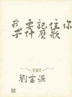 我要记住你的样子什么歌