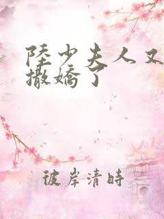 陆少夫人又双叒撒娇了