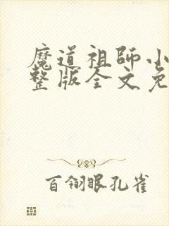 魔道祖师小说完整版全文免费阅读