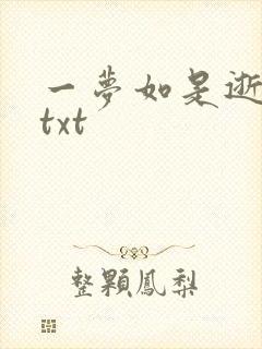 一梦如是逝水长txt