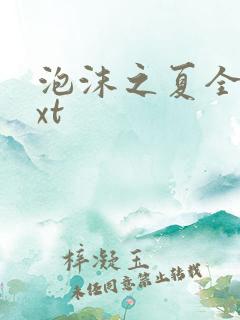 泡沫之夏全集txt