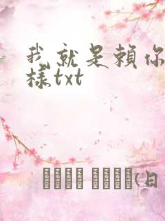 我就是赖你 怎样txt
