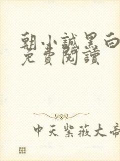 朝小诚黑白小说免费阅读