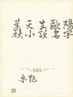 叶天生欧阳欣忆秋小说名字