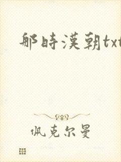 那时汉朝txt