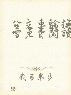 公交车轮换C程雪免费阅读