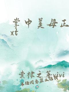 掌中美母正版txt