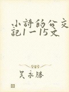 小诗的公交车日记1一15文