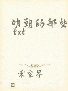明朝的那些事儿 txt