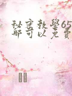 秘密教学65在哪可以免费阅读
