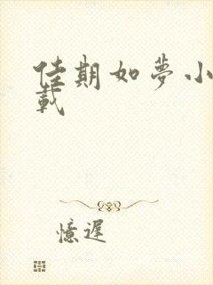 佳期如梦小说下载