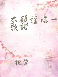 不愿让你一个人歌词