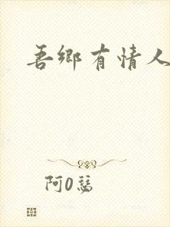 吾乡有情人小说