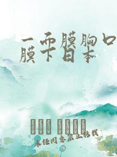 一面膜胸口一面膜下日本