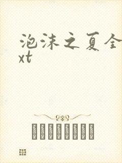 泡沫之夏全集txt