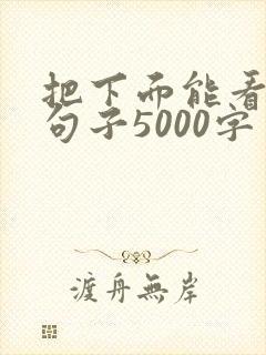 把下面能看湿的句子5000字