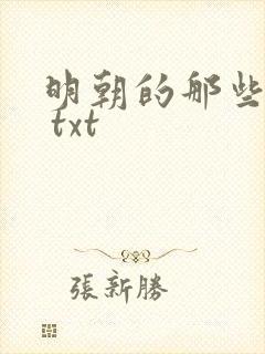 明朝的那些事儿 txt