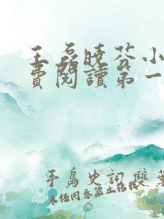 王磊晓芬小说免费阅读第一章