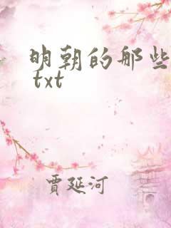 明朝的那些事儿 txt