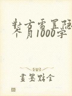 对方处置隐私一个月1000字