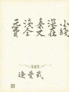 元浅秦深小说免费全文在线