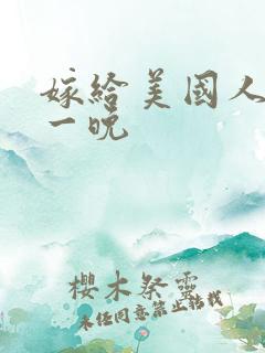 嫁给美国人的第一晚