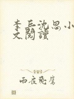 李兵沈思小说全文阅读