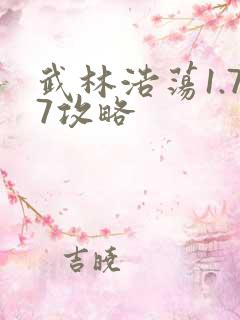 武林浩荡1.77攻略