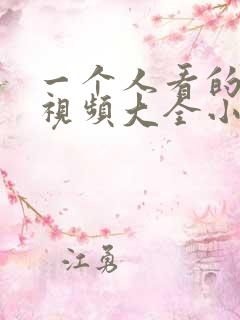 一个人看的免费视频大全小说