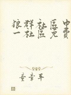 狼群社区中文第一社区免费