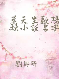 叶天生欧阳欣忆秋小说名字