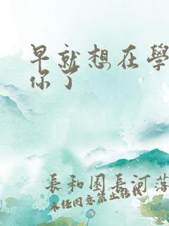 早就想在学校要你了