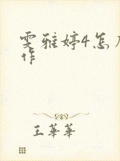 雯雅婷4怎么操作