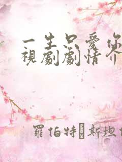 一生只爱你 电视剧剧情介绍