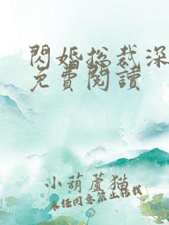 闪婚总裁深深宠免费阅读