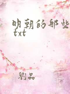 明朝的那些事儿 txt