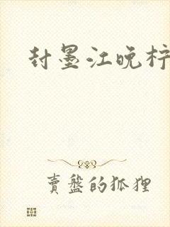 封墨江晚柠小说