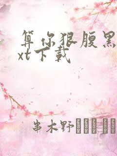 算你狠腹黑男txt下载