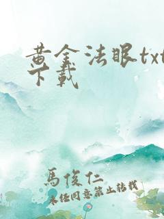 黄金法眼txt下载