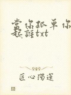 当你孤单你会想起谁txt